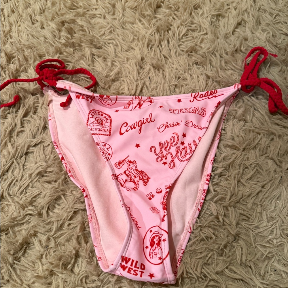Wild Fable Size L Cowgirl Pink and Red Bikini Bottoms